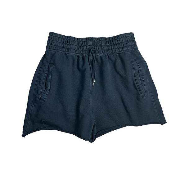 AGOLDE Pants - Agolde Womens Black Cut-Off Fleee Fleece Shorts Drawstring Sweat Shorts Size S